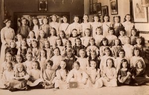 Skolebarn, Norfolk, tidlig på 1900-tallet (s/hvitt-bilde) av English Photographer