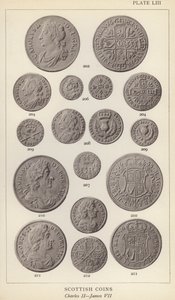 Scottish Coins, Charles II, James VII (s/hv-bilde) av English Photographer