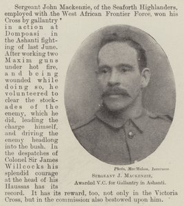 Sersjant J Mackenzie, tildelt VC for gallanteri i Ashanti av English Photographer