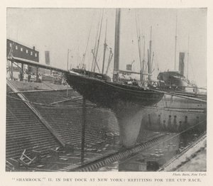 Shamrock II i Dry Dock i New York, på nytt for Cup Race av English Photographer