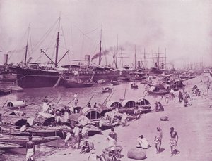 Frakt i Hooghly, Calcutta av English Photographer