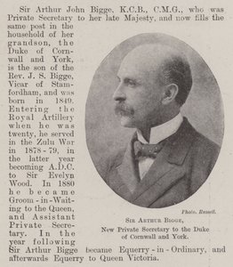 Sir Arthur Bigge, ny privatsekretær for hertugen av Cornwall og York av English Photographer