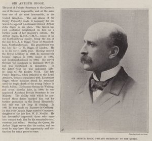 Sir Arthur Bigge, privatsekretær for dronningen av English Photographer