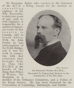 Sir Benjamin Baker, KCMG, dekorert for ingeniørtjenester i byggingen av Niledammen av English Photographer