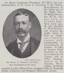 Sir Harry L Thompson, KCMG, ny administrator av St Lucia av English Photographer