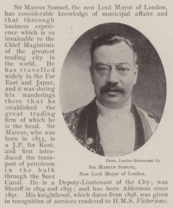 Sir Marcus Samuel, New Lord Mayor of London av English Photographer