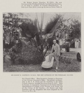Sir Robert B Llewelyn, KCMG, den nye guvernøren på Windwardøyene av English Photographer