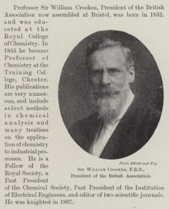 Sir William Crookes, FRS, president i British Association av English Photographer