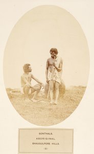 Sonthals, Aboriginal, Bhaugulpore Hills, fra The People of India, av J. Forbes Watson, utgitt 1868 (albumtrykk) av English Photographer
