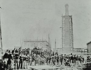 Southern Outfall Sewer, Crossness: dignitærer på stedet, 1865 av English Photographer