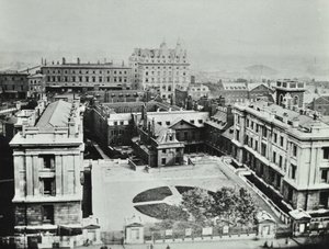 St Thomas Hospital: forhøyet utsikt over eksteriøret, 1862 av English Photographer