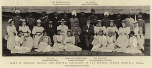 Stab av leger, sykepleiere og sykehusassistenter ved General Plague Hospital, Poona av English Photographer