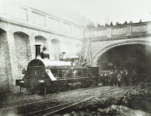 Stafford Street, eksperimentelt lokomotiv, 1862 av English Photographer