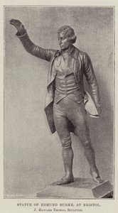 Statue av Edmund Burke, i Bristol, J Haward Thomas, skulptør av English Photographer