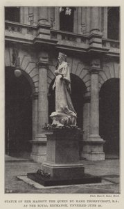 Statue av Hennes Majestet Dronningen av Hamo Thornycroft, RA, på Royal Exchange, avduket 20. juni av English Photographer