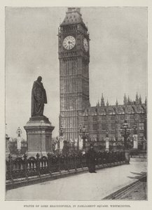 Statue av Lord Beaconsfield, på Parliament Square, Westminster av English Photographer