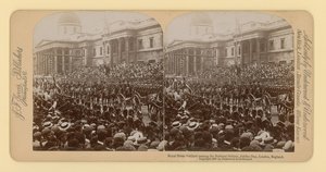 Stereografisk trykk av Queen Victorias Diamond Jubilee av English Photographer