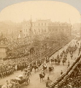 Stereografisk trykk av Queen Victorias Diamond Jubilee av English Photographer