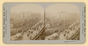 Stereografisk trykk av Queen Victorias Diamond Jubilee av English Photographer