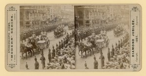 Stereoskopisk trykk av dronning Victorias diamantjubileum, 28. juni 1897 av English Photographer