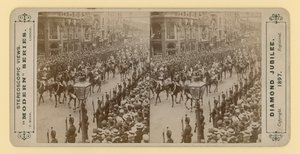 Stereoskopisk trykk av dronning Victorias diamantjubileum, 28. juni 1897 av English Photographer