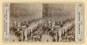 Stereoskopisk trykk av dronning Victorias diamantjubileum, 28. juni 1897 av English Photographer