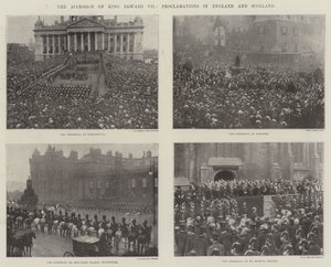 Tiltredelsen av kong Edward VII, proklamasjoner i England og Skottland