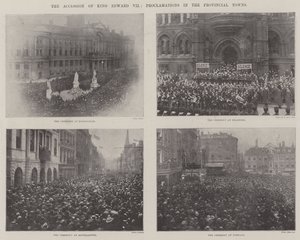 Tiltredelsen av kong Edward VII, proklamasjoner i provinsbyene