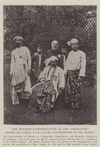 Den burmesiske representanten ved kroningen, Maung On Gaing, CIE, ATM, akkompagnert av Dr Marks av English Photographer