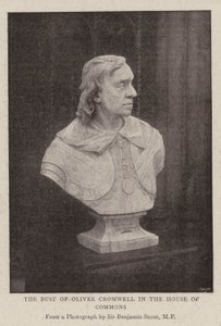 Bysten av Oliver Cromwell i Underhuset av English Photographer