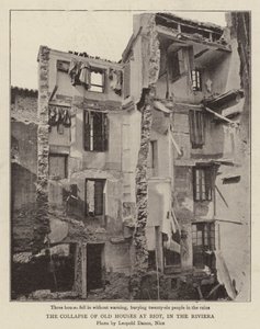Sammenbruddet av gamle hus ved Biot, på Rivieraen av English Photographer