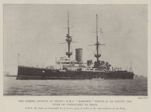 The Coming Durbar i Delhi, HMS Renown, som skal formidle hertugen av Connaught til India av English Photographer