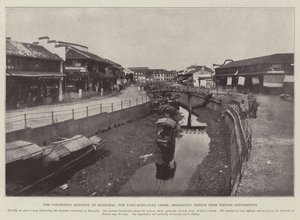Konsesjonsspørsmålet i Shanghai, Yang-King-Pang Creek, som skiller fransk fra britiske bosetninger av English Photographer