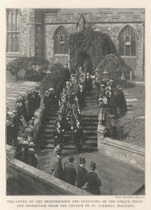 Court of the Brotherhood and Guestling of the Cinque Ports, prosesjonen fra Church of St Clement, Hastings av English Photographer