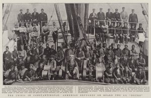 Krisen i Konstantinopel, armenske flyktninger om bord på SS Douro av English Photographer