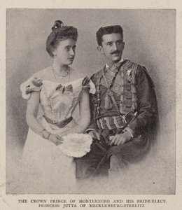 Kronprinsen av Montenegro og hans utvalgte brudeprinsesse Jutta av Mecklenburg-Strelitz av English Photographer