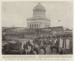Innvielsen av Grant-monumentet i New York, det syvende New York-regimentet som marsjerer forbi av English Photographer