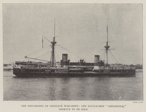 Kasseringen av foreldede krigsskip, Battle-Ship Inflexible, skal snart selges av English Photographer