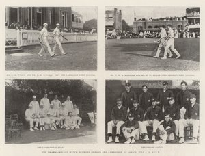 Drawn Cricket Match mellom Oxford og Cambridge på Lords, 4., 5. og 6. juli av English Photographer