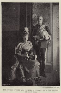 Hertuginnen av York og hertugen av Westminster ved bryllupet i Eaton Hall av English Photographer