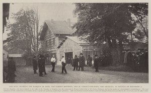 Duellen mellom Marquis de Dion, den kjente bilisten, og M Gerault-Richard, sosialisten, i Neuilly 4. november av English Photographer