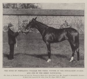 Hertugen av Portlands William den tredje, vinner av Newmarket Stakes, og en av Derby-favorittene av English Photographer