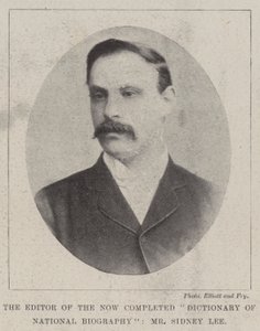 Redaktøren for den nå fullførte Dictionary of National Biography, Mr Sidney Lee av English Photographer