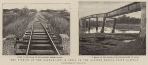 Effektene av jordskjelvet i India på Eastern Bengal State Railway av English Photographer
