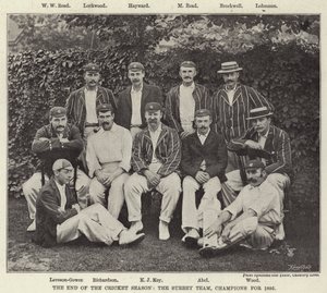 The End of the Cricket Season, Surrey Team, Champions for 1895 av English Photographer