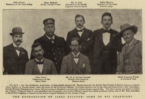 Utleveringen av Jabez Balfour, noen av hans voktere av English Photographer