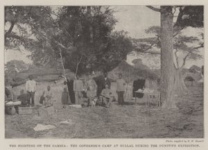 Kampene i Gambia, guvernørenes leir ved Bullal under straffeekspedisjonen av English Photographer