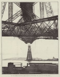 The Forth Bridge, Queensferry North Cantilever, Bottom Member, og Garvie Main Pier (april 1889) av English Photographer