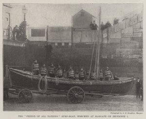 The Friend of All Nations Surf-Boat, vraket ved Margate 1. desember av English Photographer