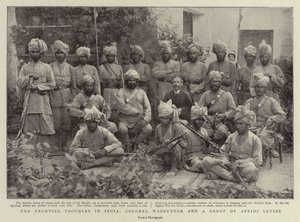 Grenseproblemene i India, oberst Warburton og en gruppe Afridi-avgifter av English Photographer